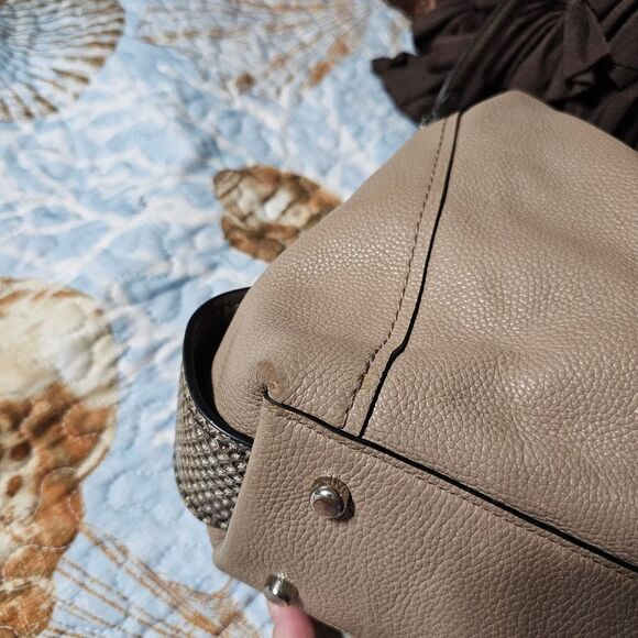 Coach Eddie 31 Hobo Shoulder Bag in Colorblock with Genuine Snakeskin - Picture 4 of 13